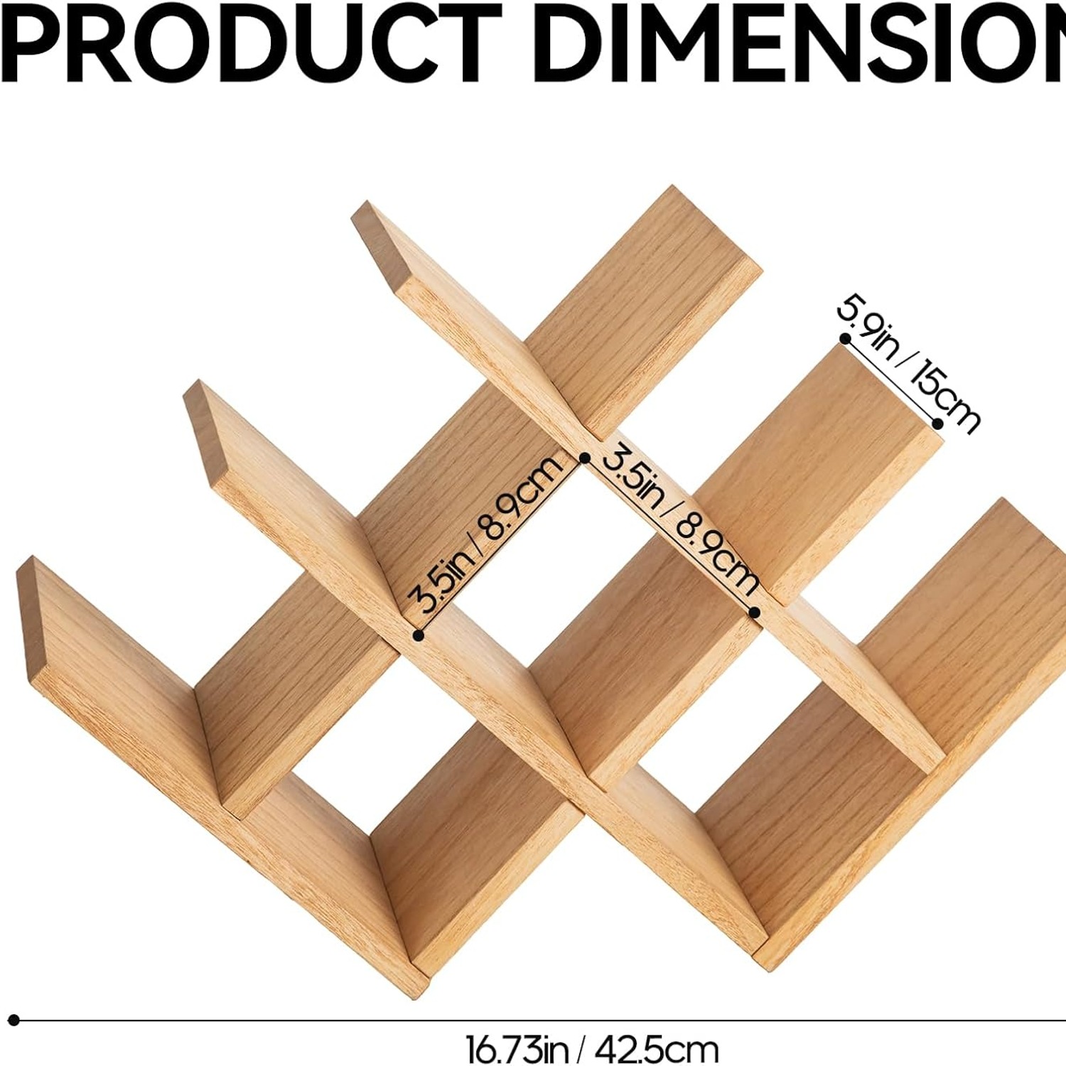 3-Tier Wooden Wine Rack, 8 Bottle Countertop Holder: image 7