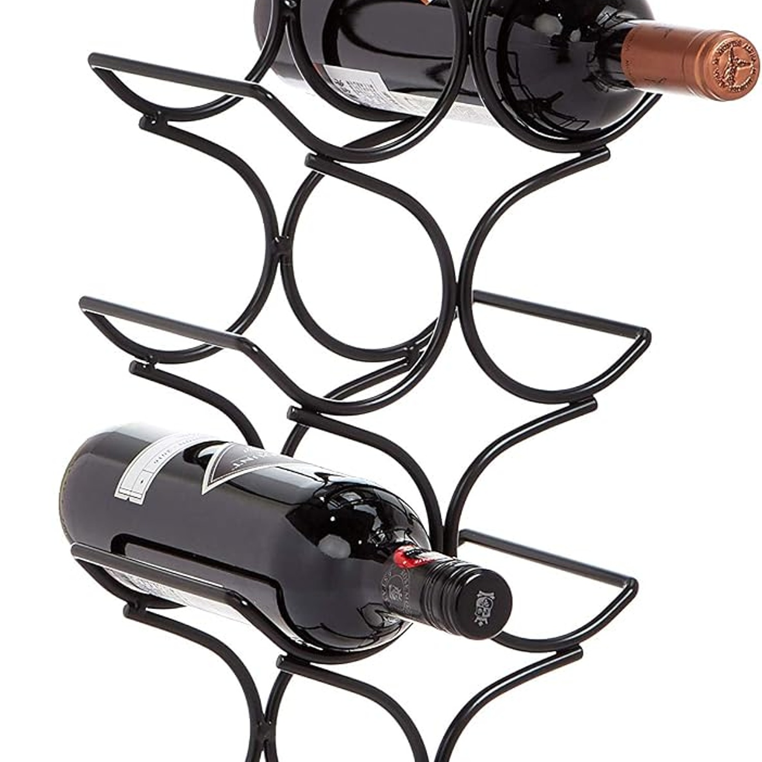 Black 12 Bottle Freestanding Wine Rack