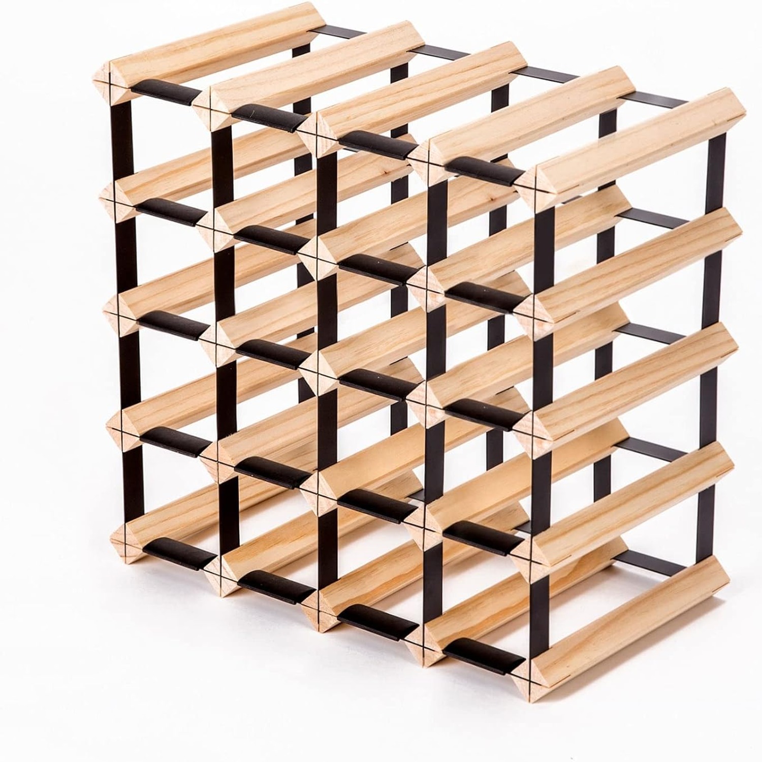 Timber Wine Rack 20 Bottle Freestanding Pine Storage