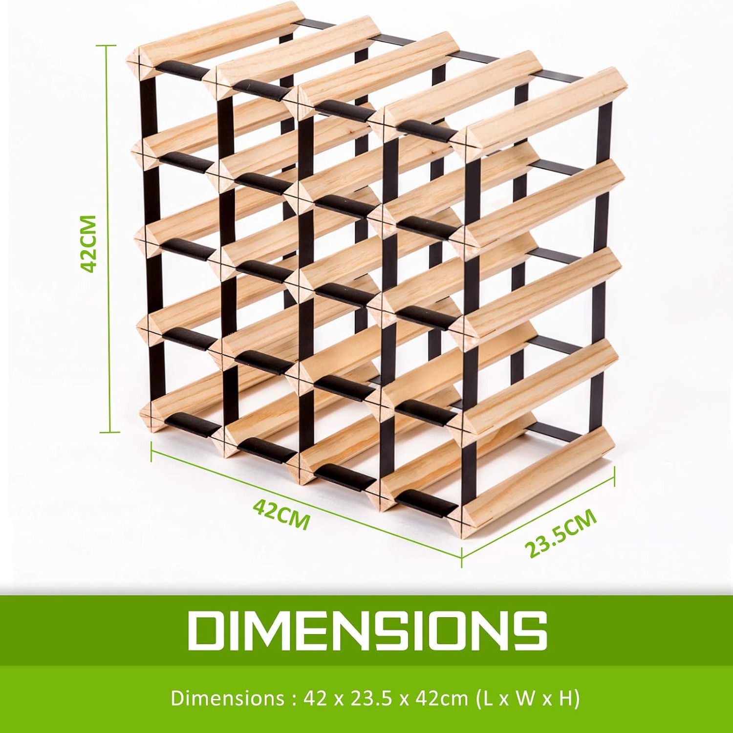 Timber Wine Rack 20 Bottle Freestanding Pine Storage