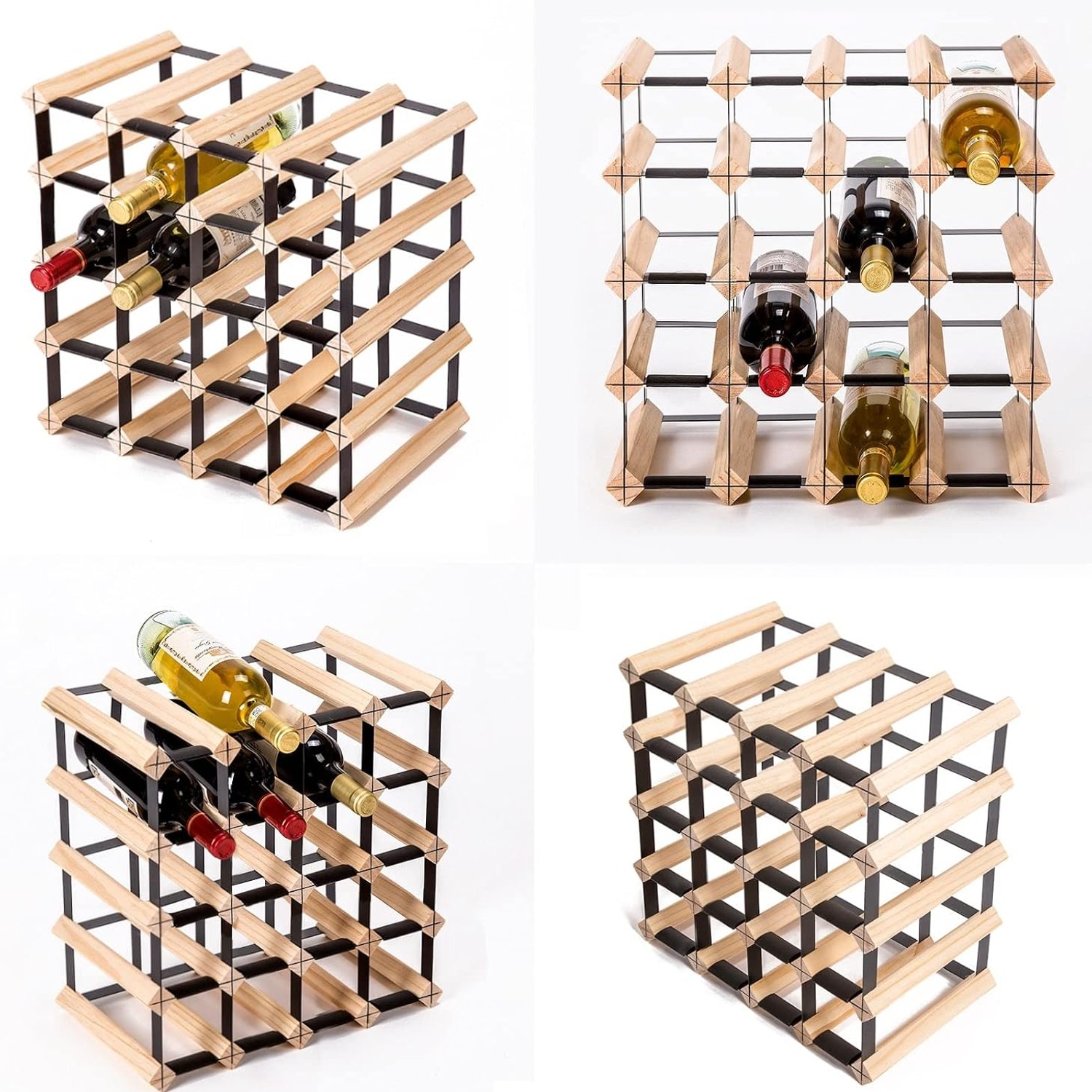 Timber Wine Rack 20 Bottle Freestanding Pine Storage