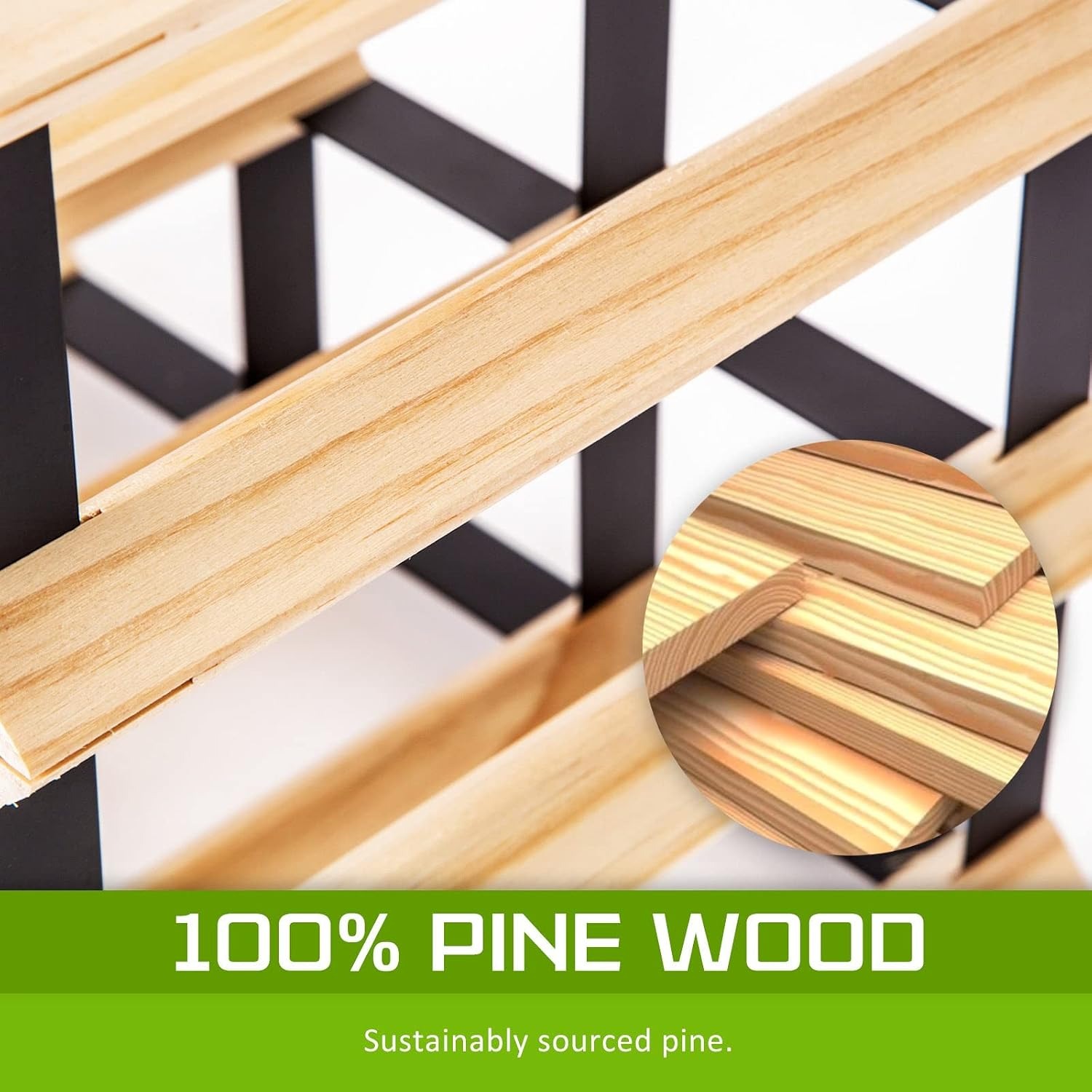Timber Wine Rack 20 Bottle Freestanding Pine Storage: image 8