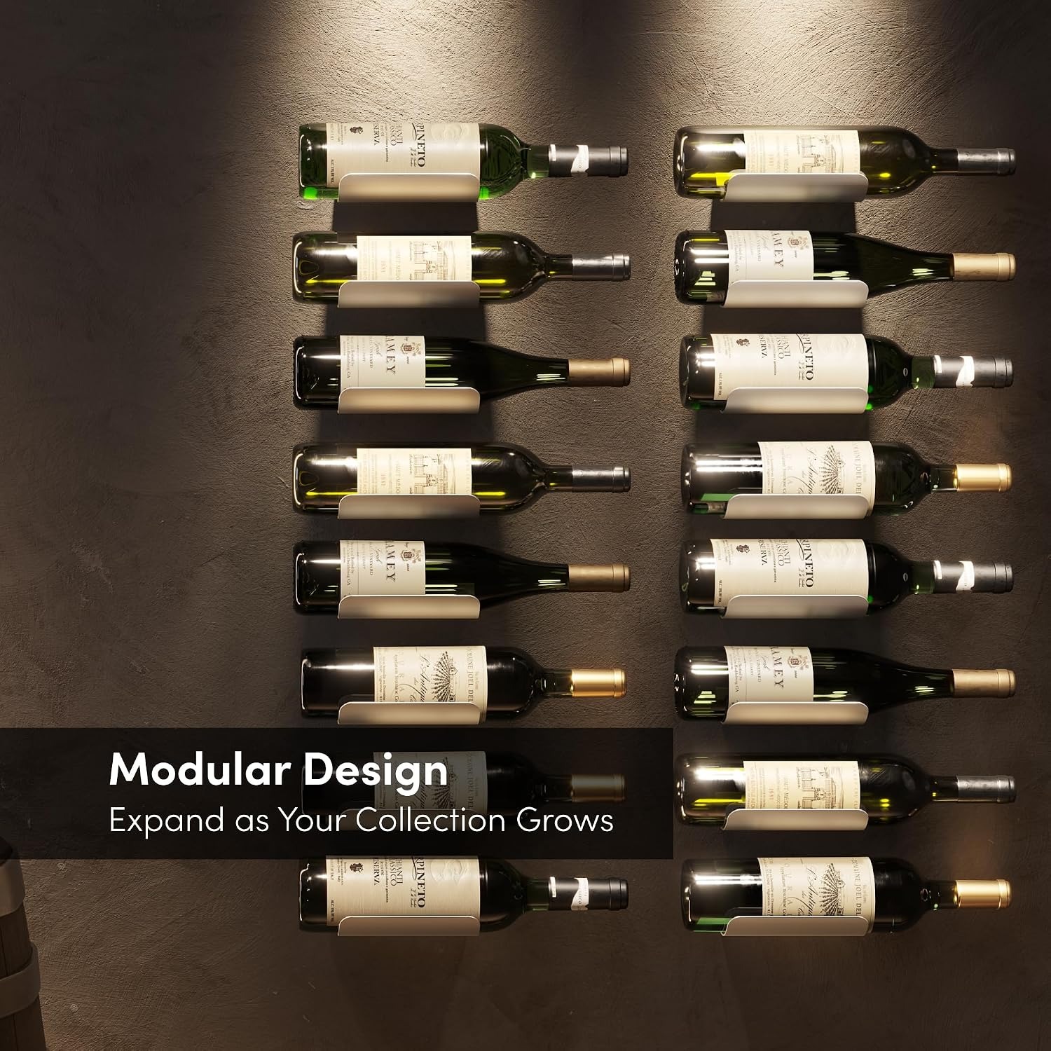 Wall Mounted Wine Bottle Rack (Set of 6, Anodised Aluminium): image 4
