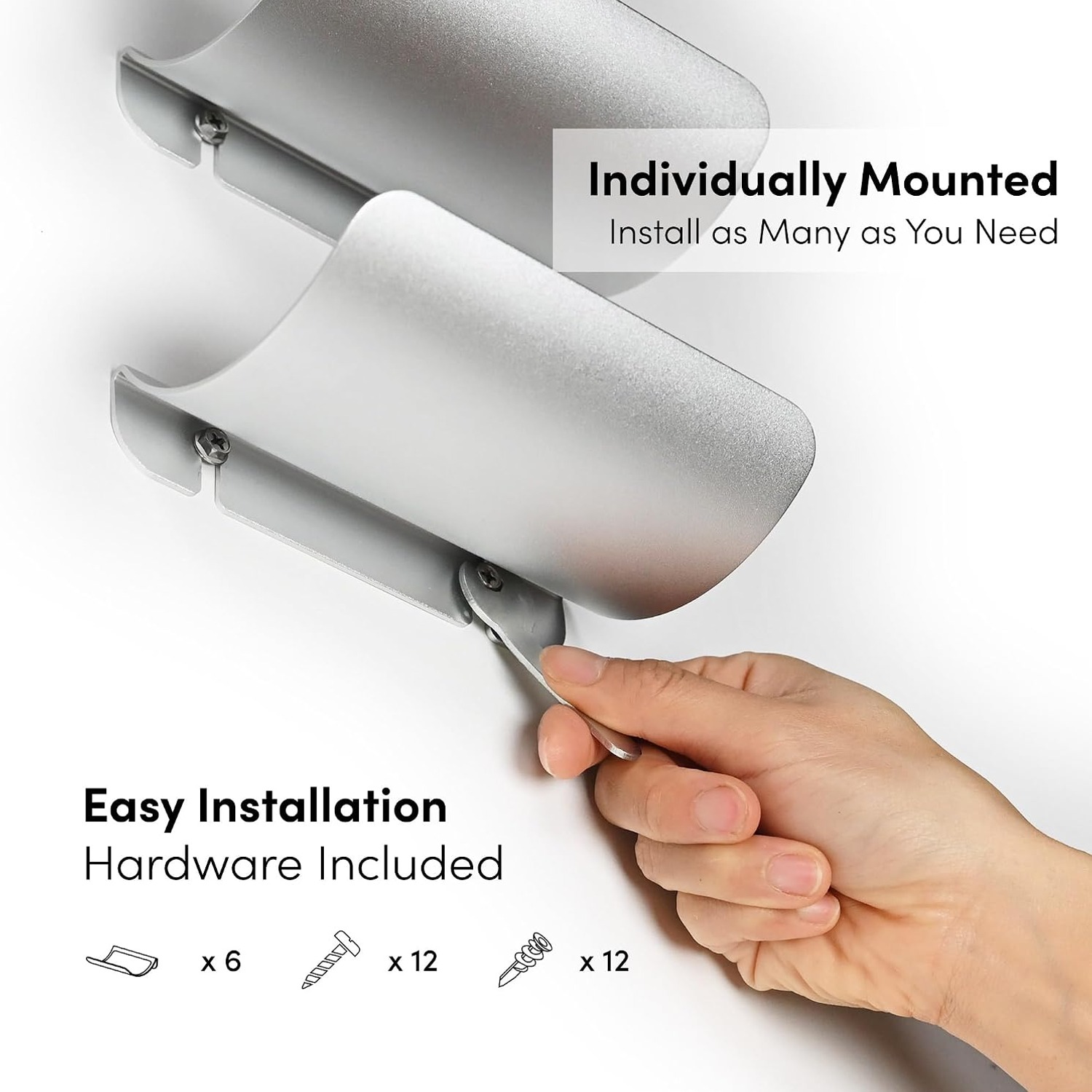 Wall Mounted Wine Bottle Rack (Set of 6, Anodised Aluminium): image 6