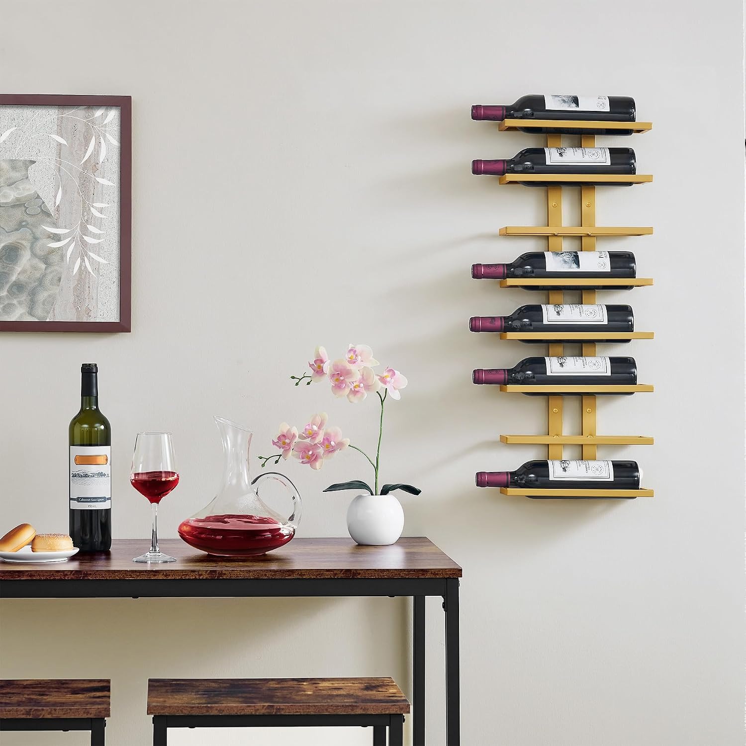 16 Bottle Wall Wine Rack, 2 Pack 8 Tier Metal Set: image 9