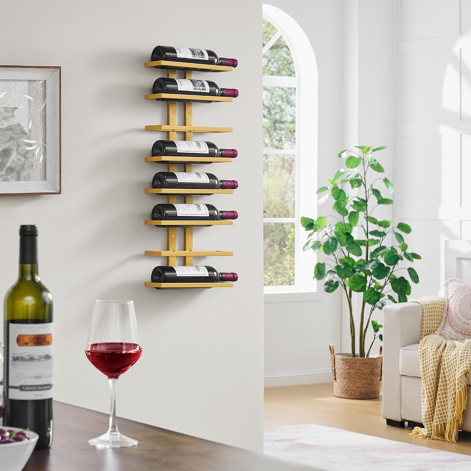 16 Bottle Wall Wine Rack, 2 Pack 8 Tier Metal Set: image 10