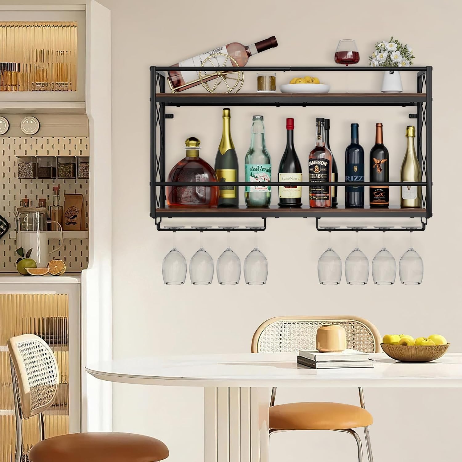 Wall Wine Rack with Glass Holder: image 3