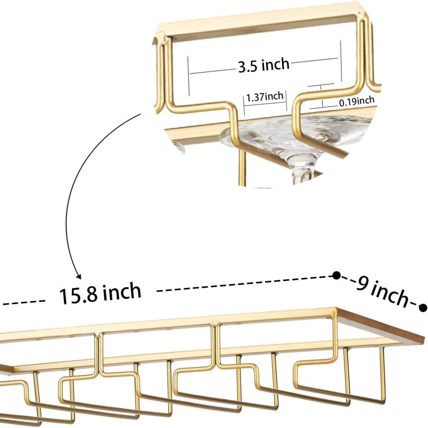 Under Cabinet Wine Glass Rack 2 Pack: image 5